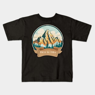 Time To Hike Love To Hike Mountain Adventure Kids T-Shirt